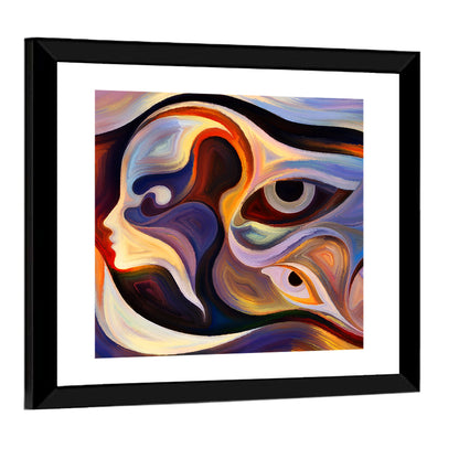 Surreal Profile with Multiple Eyes Wall Art