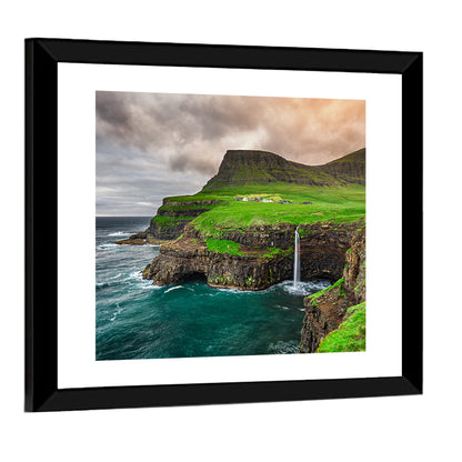 Gásadalur Múlafossur Waterfall Wall Art