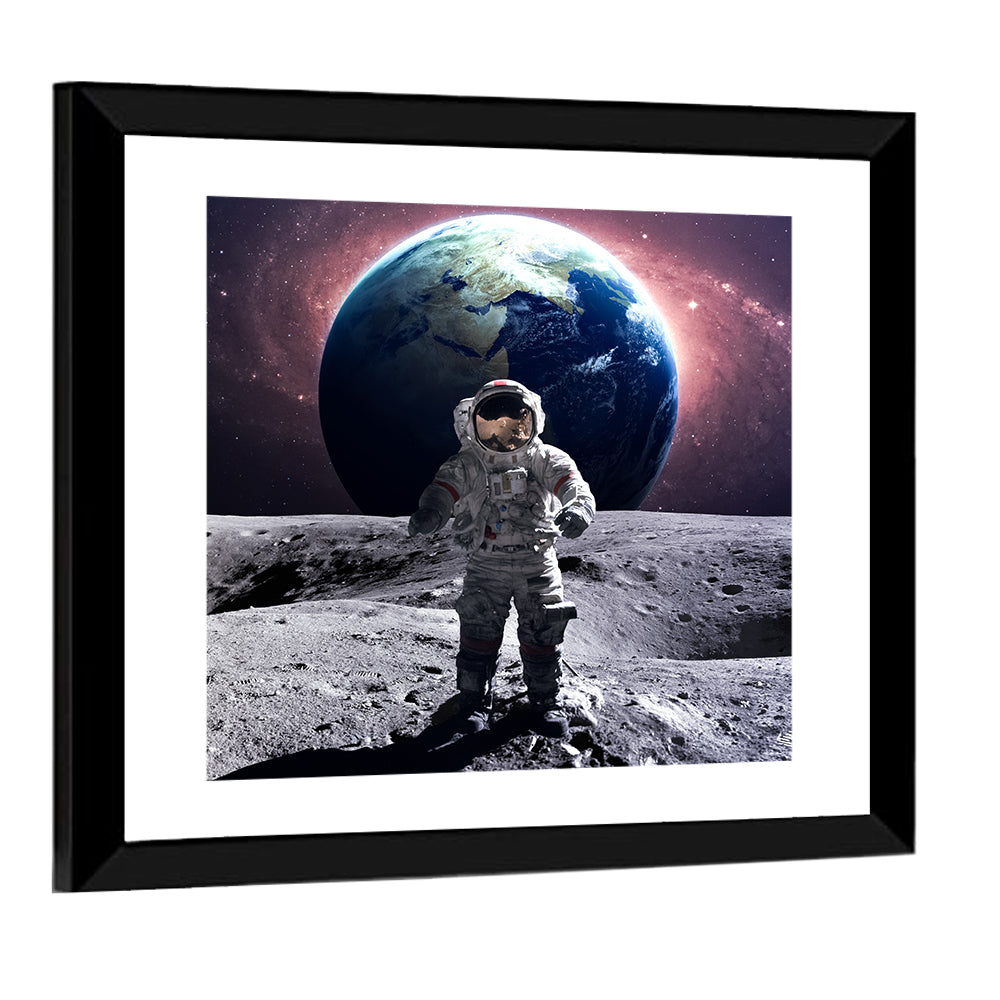 Astronaut at Lunar Spacewalk Wall Art
