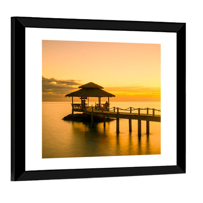 Phuket Wooden Pier at Sunset Wall Art