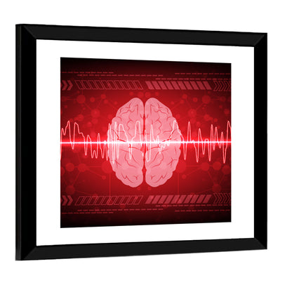 Red Brain Wave Concept Wall Art