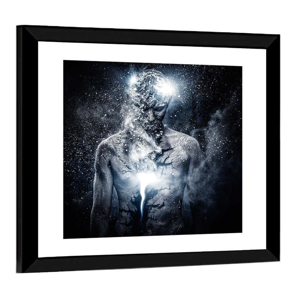 Glowing Core Surreal Portrait Wall Art