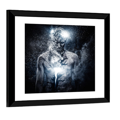 Glowing Core Surreal Portrait Wall Art