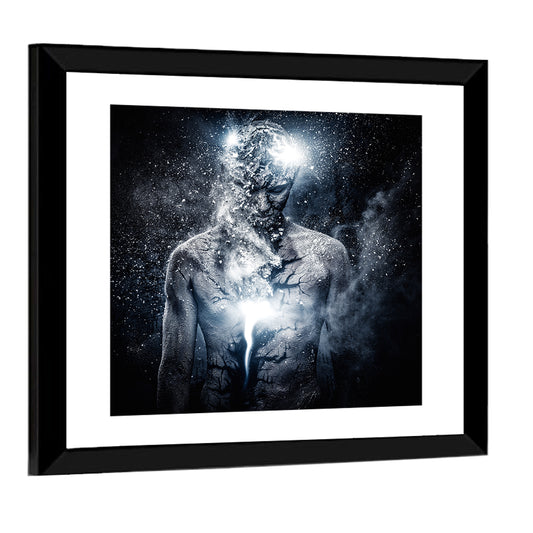 Glowing Core Surreal Portrait Wall Art
