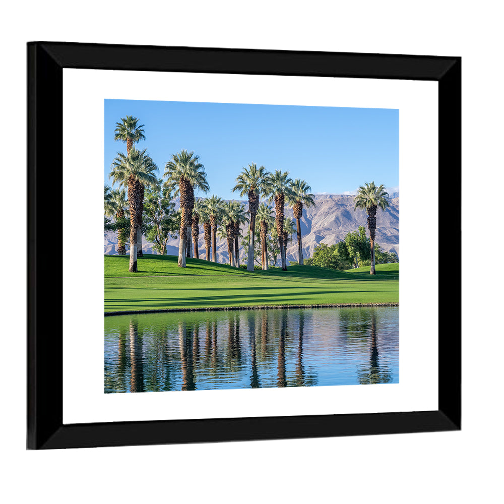 Palm Desert Golf Course with Lake Wall Art