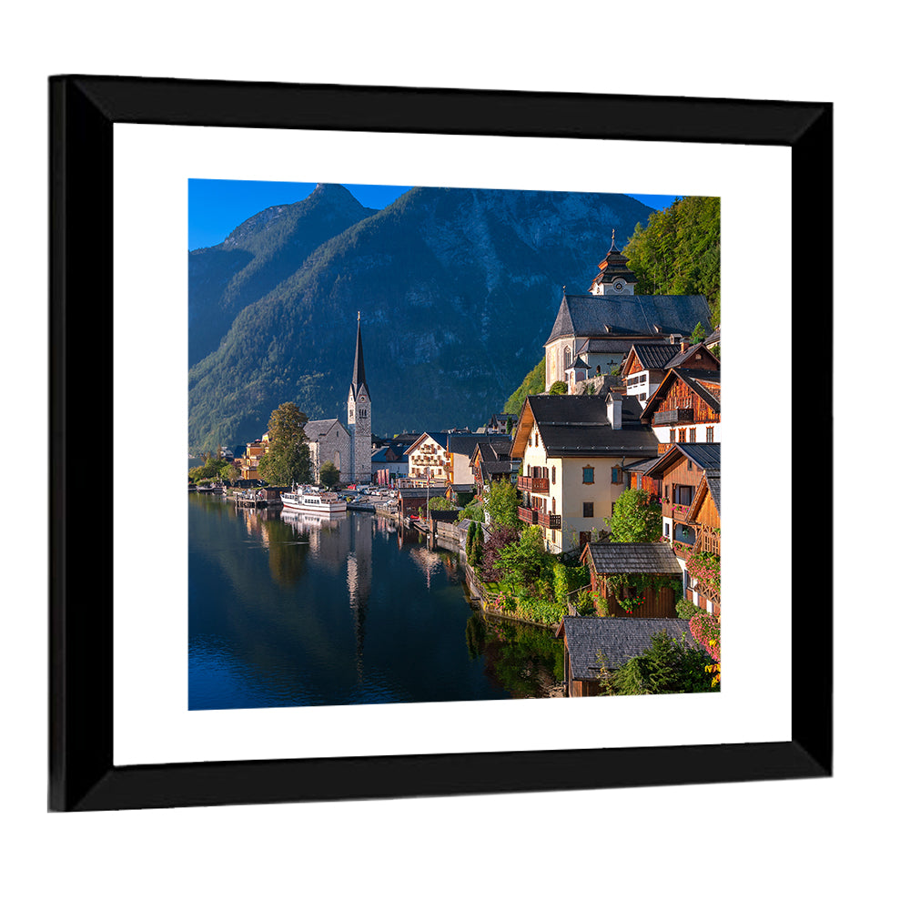 Hallstatt Lakeside Reflections Wall Art