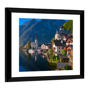 Alpine Lake Village Hallstatt Wall Art