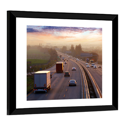 Chinese Highway at Sunset Wall Art