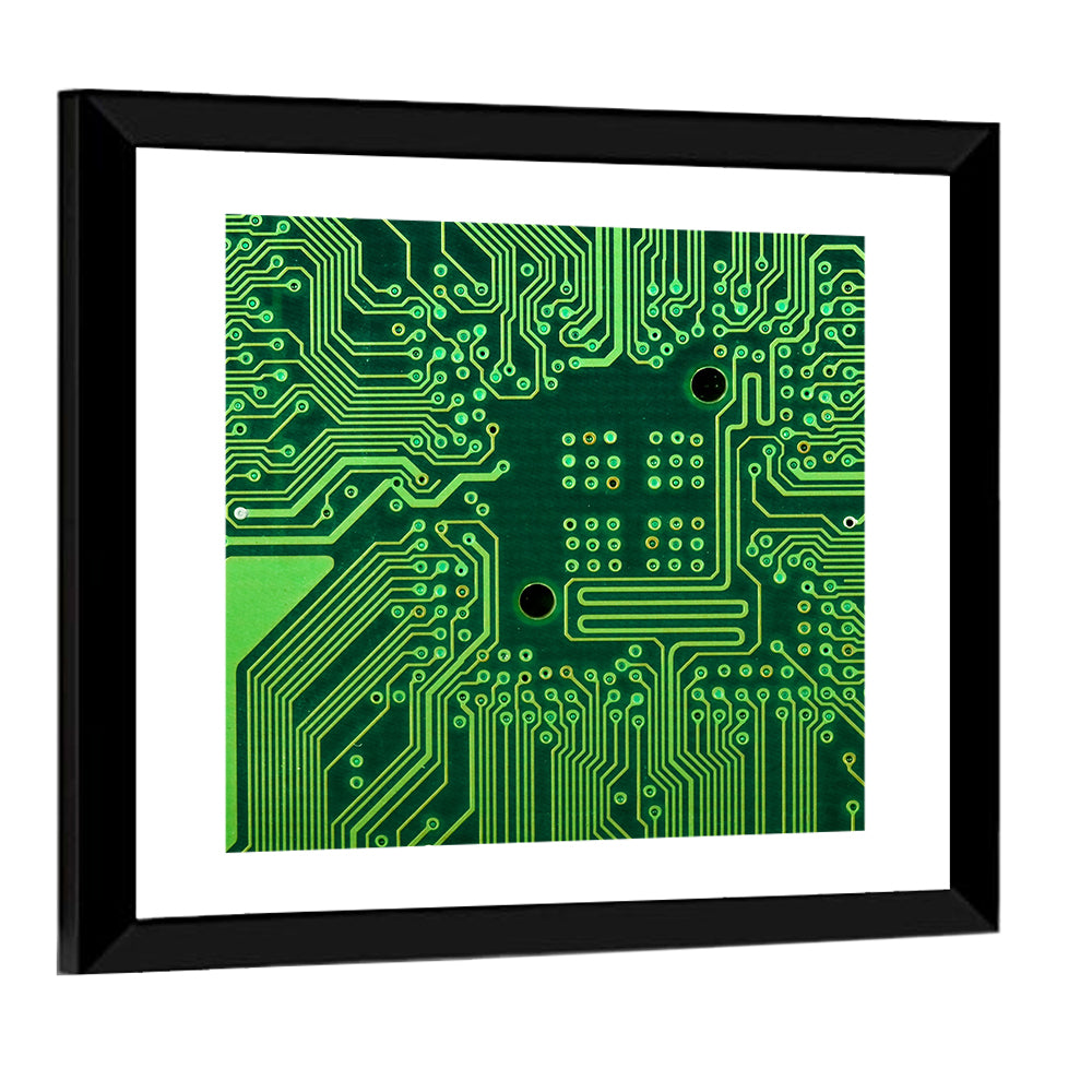 Microchip Connection Grid Wall Art