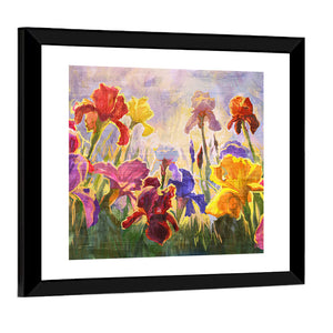 Iris Flowers Illustration Wall Art