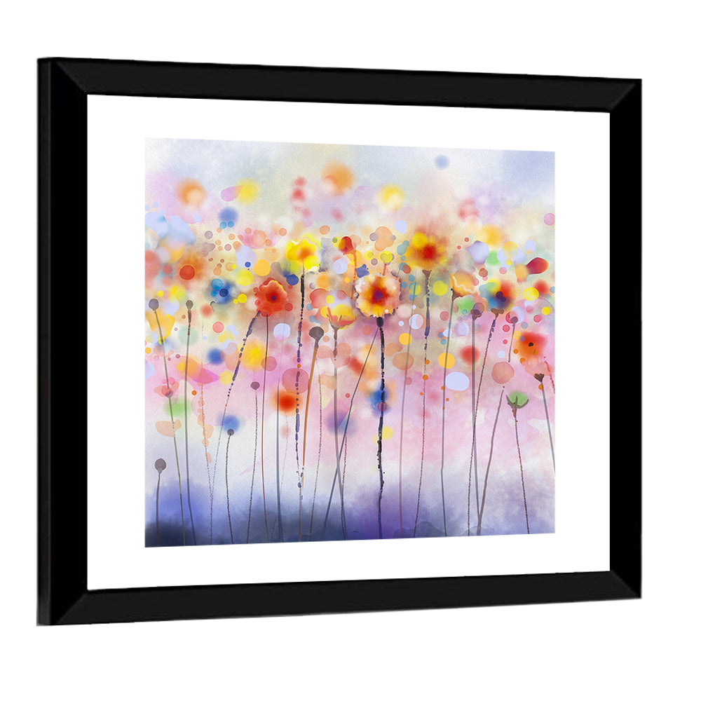 Whimsical Wildflower Watercolor Wall Art