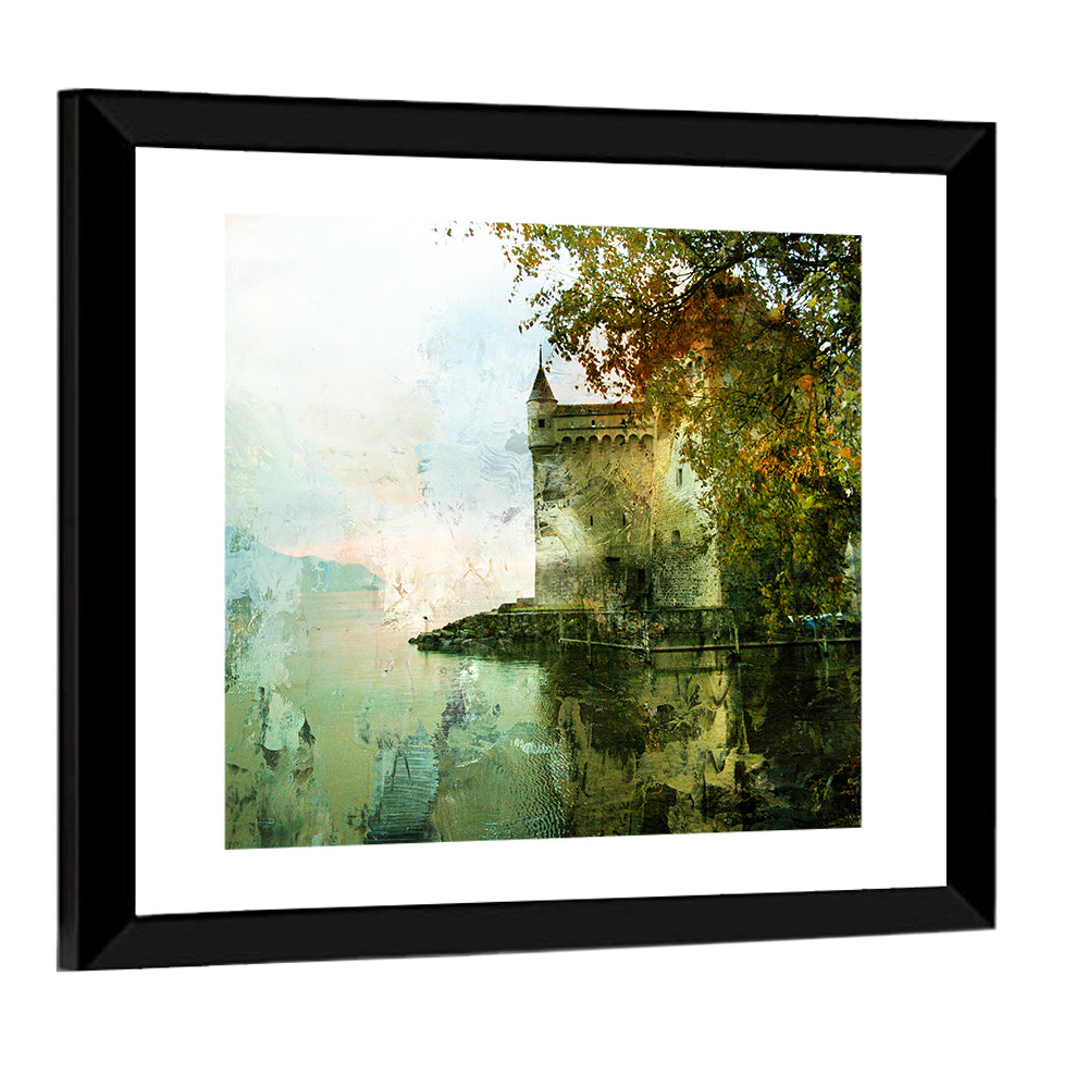 Chillon Castle Reflection Wall Art