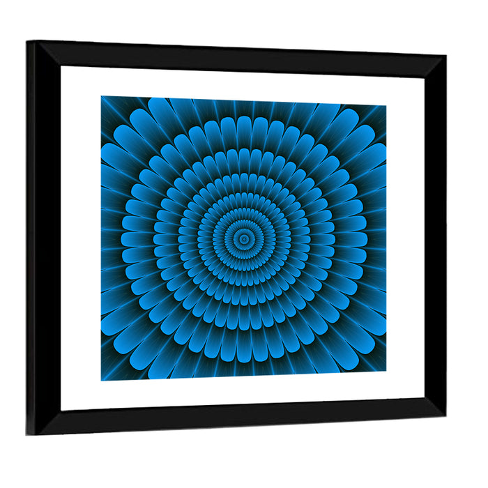 Psycho Floral Mandala Wall Art as a framed print