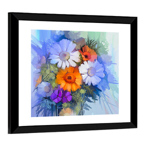 Oil Painted Flowers Wall Art