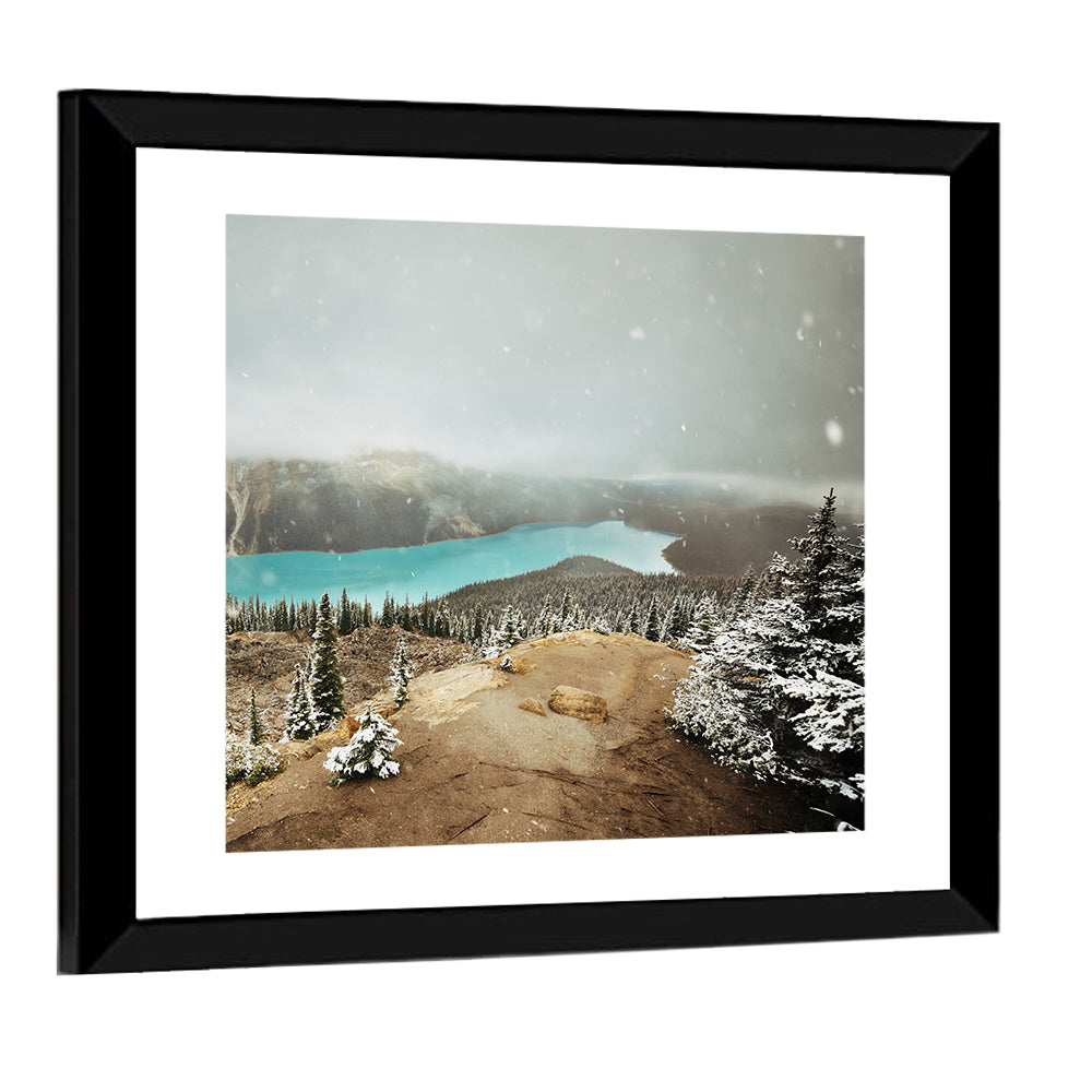 Peyto Lake in Winter Wall Art