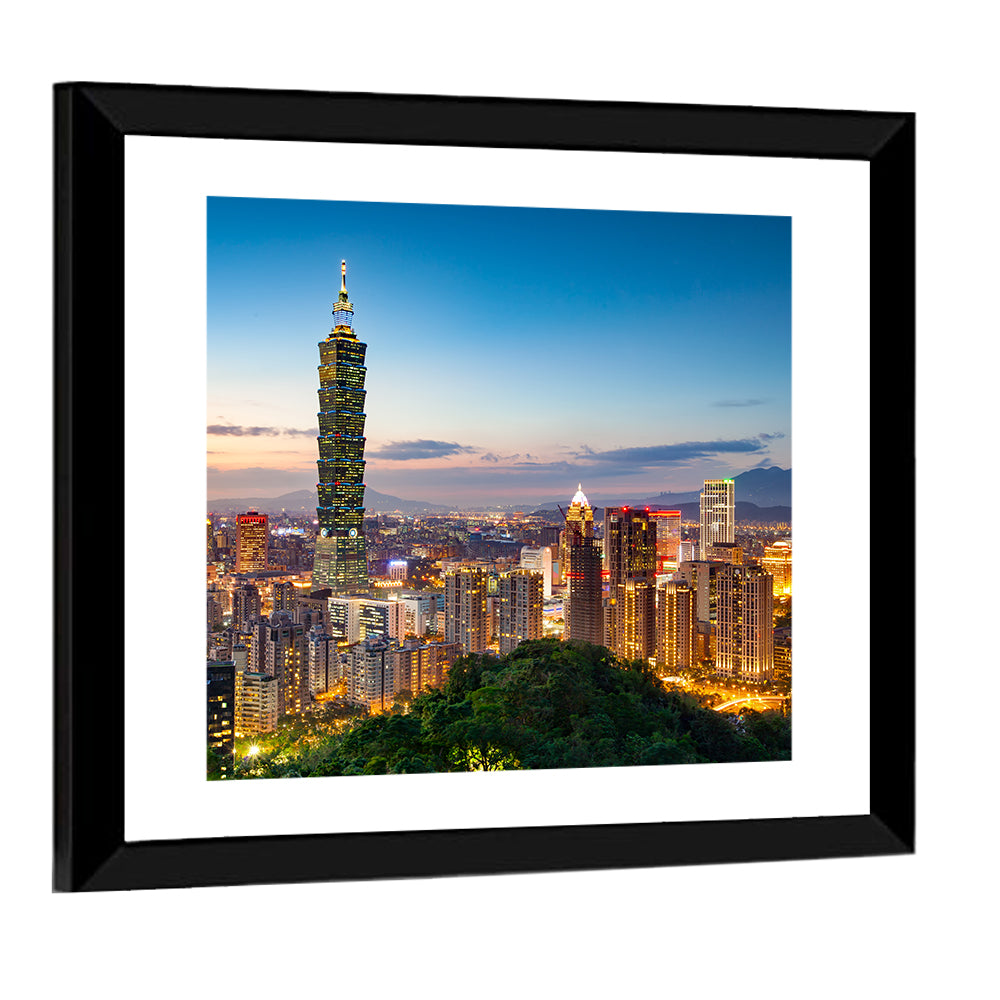 Taipei Skyline at Dusk Wall Art