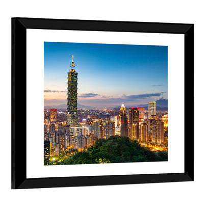 Taipei Skyline at Dusk Wall Art