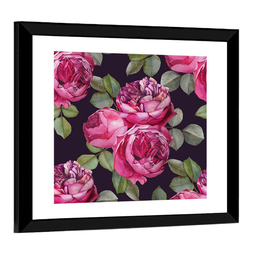 Pink Watercolor Roses Wall Art