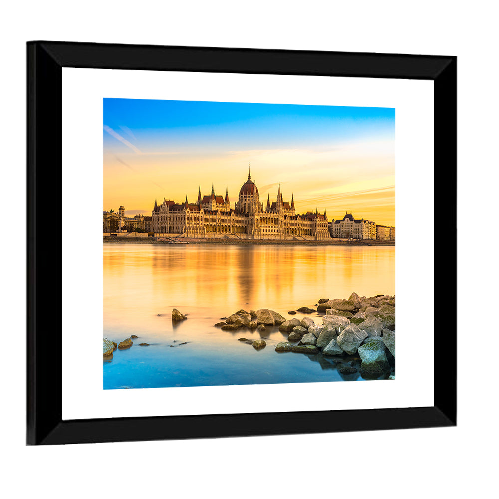Budapest Parliament at Golden Hour Wall Art