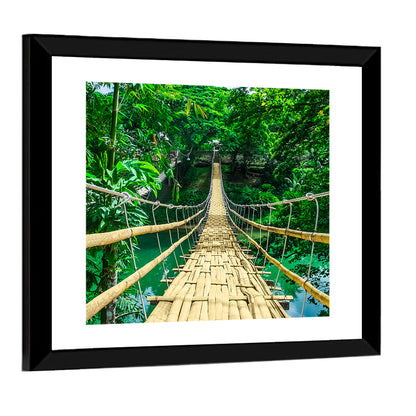 Bamboo Pedestrian Hanging Bridge Wall Art