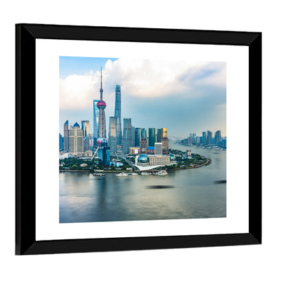 Shanghai Bund Skyline with Oriental Pearl Tower Wall Art