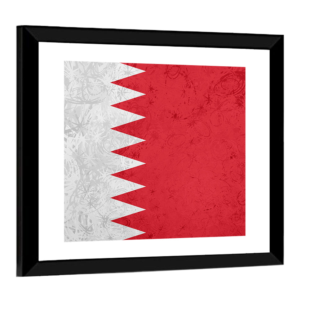 Bahrain Flag with Serrated Edge Wall Art