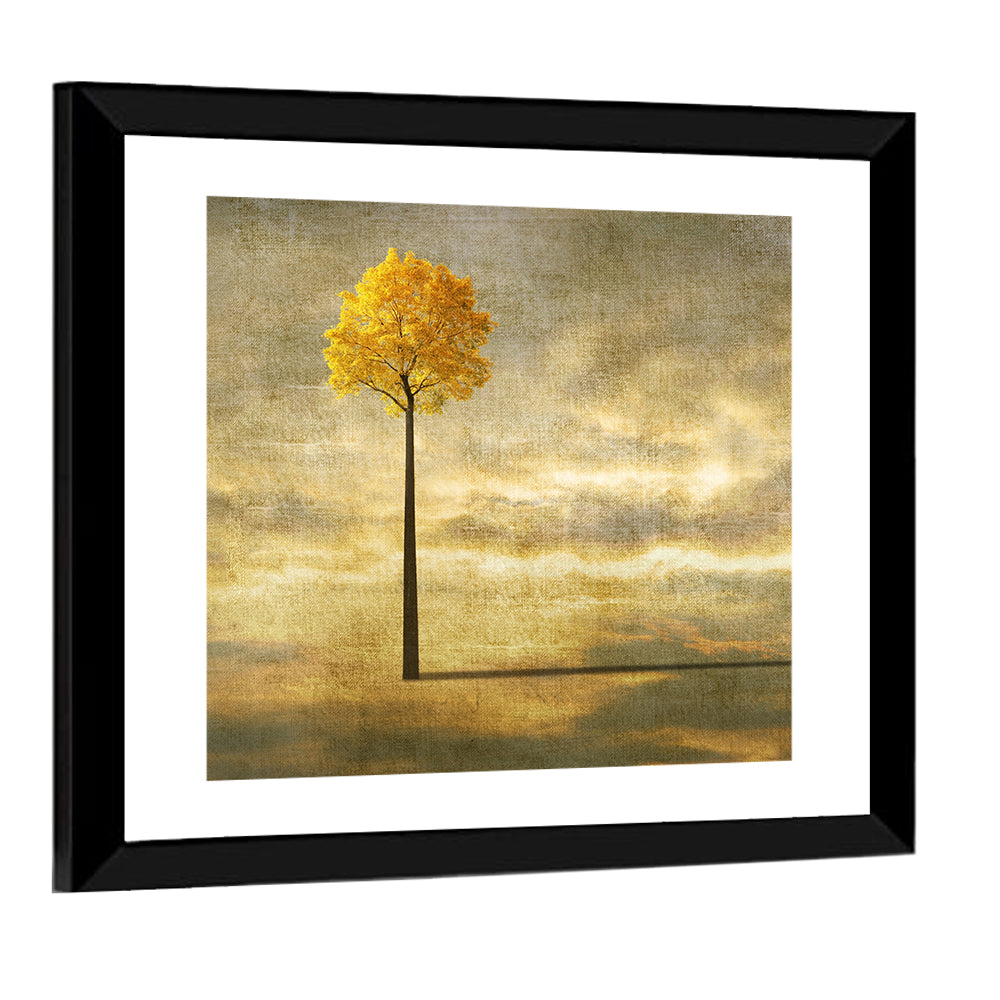 Solitary Tree at Golden Hour Wall Art