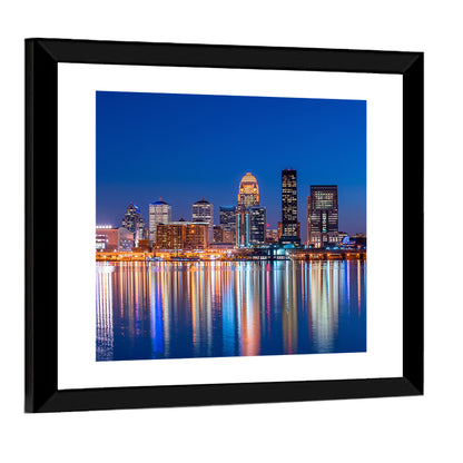 Downtown Louisville Skyline at Night Wall Art
