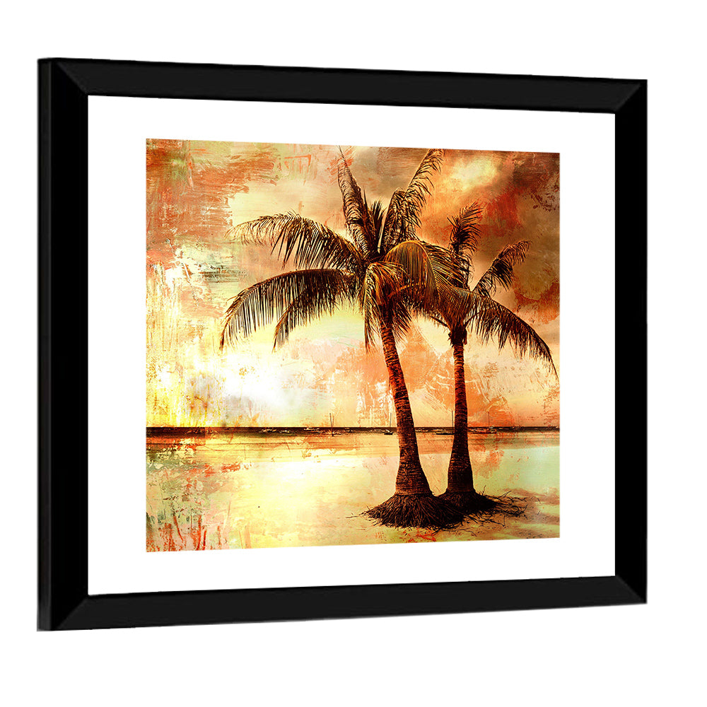 Tropical Beach Sunset Wall Art