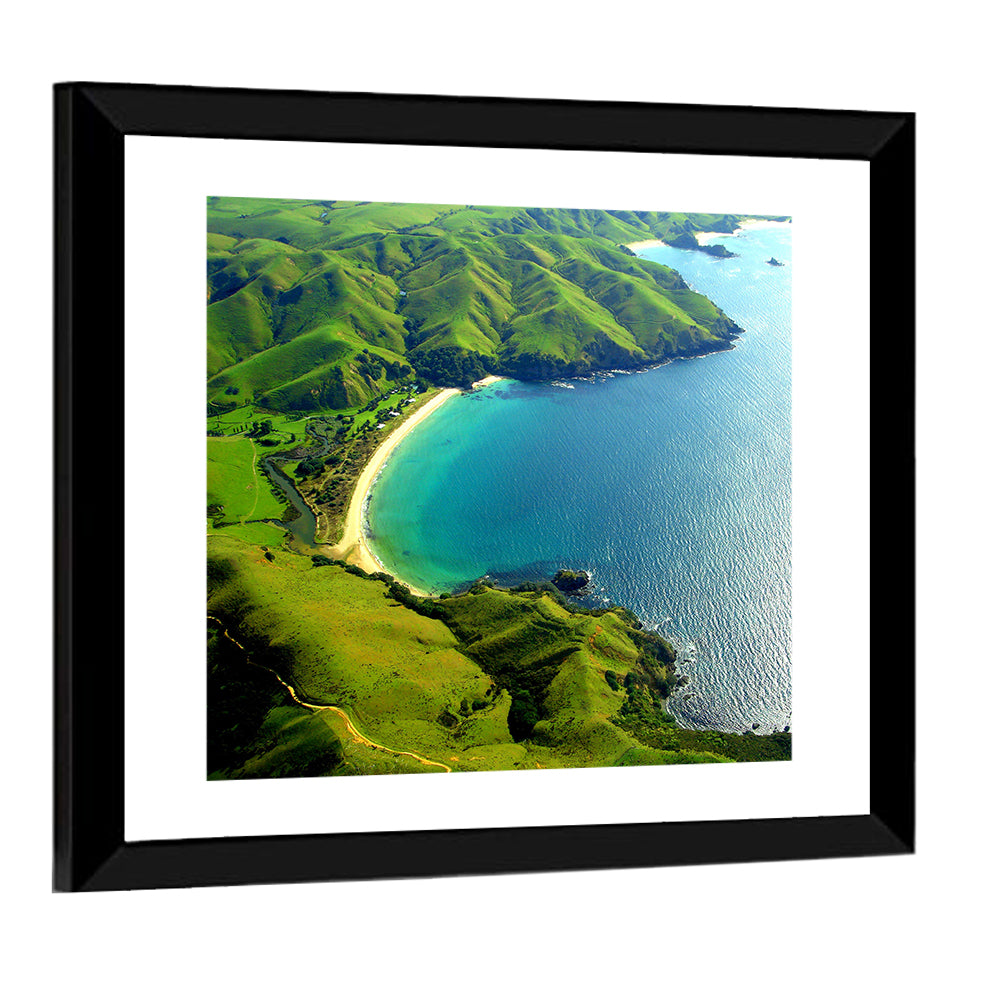 Taupo Bay Aerial View Wall Art