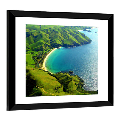 Taupo Bay Aerial View Wall Art