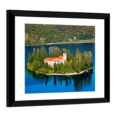 Visovac Monastery on Lake Krka Wall Art