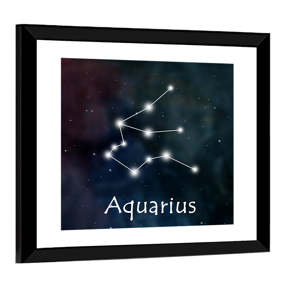 Aquarius Constellation Star Map Wall Art