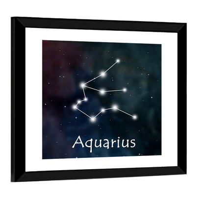 Aquarius Constellation Star Map Wall Art