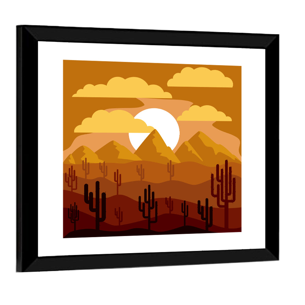 Layered Desert Sunset Wall Art