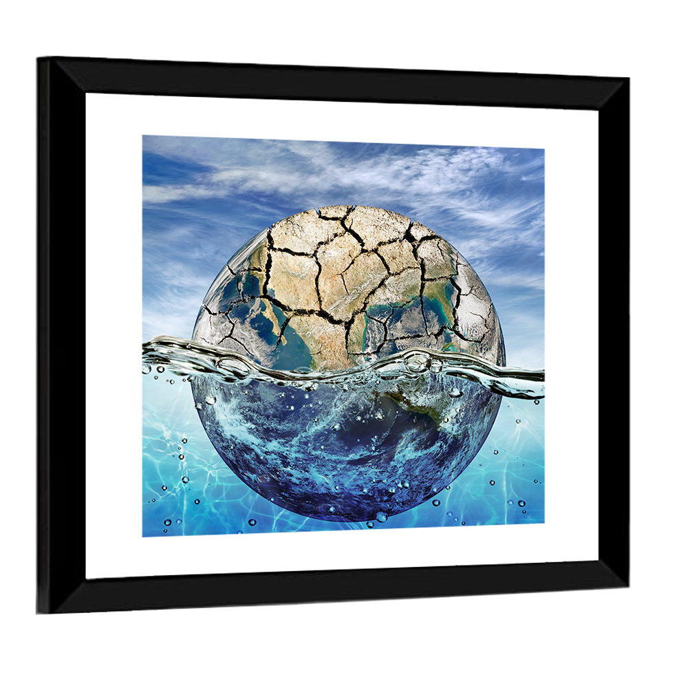 Half-submerged Planet Concept Wall Art