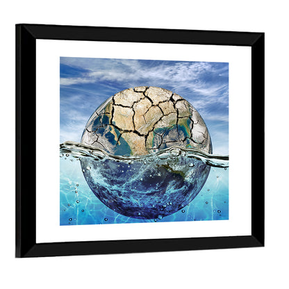 Half-submerged Planet Concept Wall Art