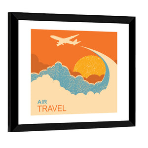 Airplane flying in sky illustration Wall Art