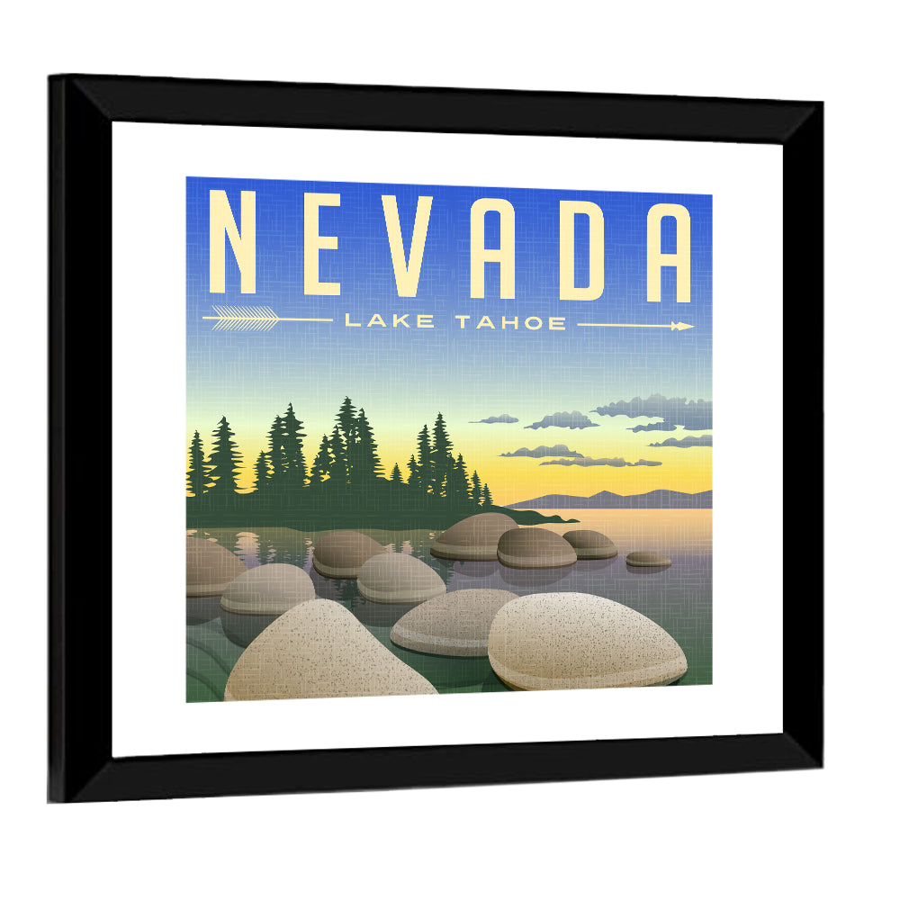 Lake Tahoe Vintage Travel Wall Art