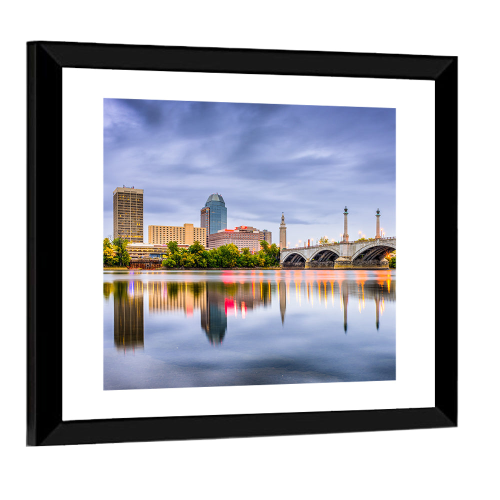Springfield Skyline with Memorial Bridge Wall Art