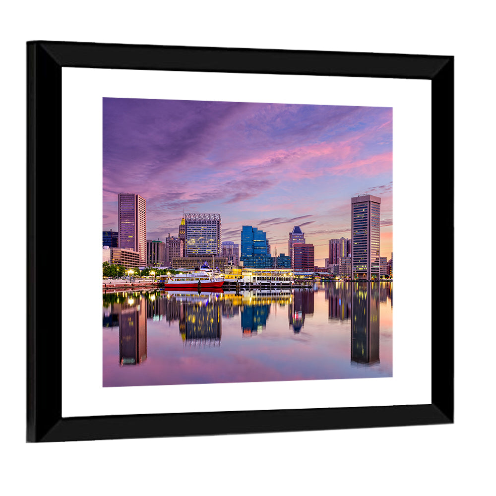 Baltimore Inner Harbor Skyline Wall Art