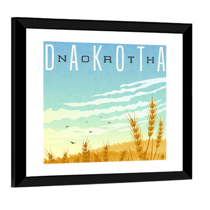 North Dakota Wheat Field Graphic Wall Art