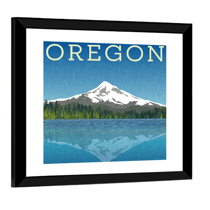 Mount Hood Oregon Travel Wall Art as a framed print