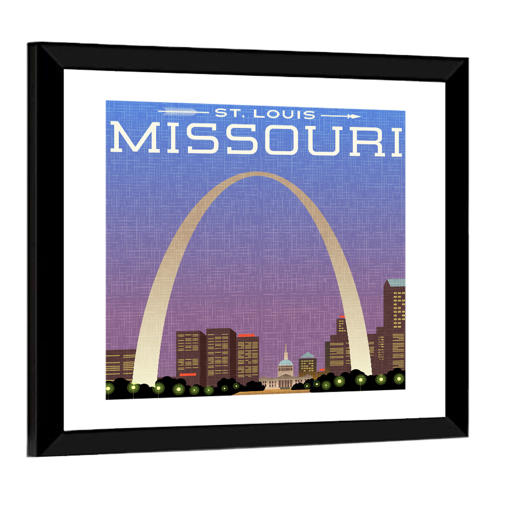 St. Louis Gateway Arch Illustration Wall Art
