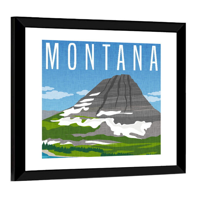 Montana Mountain Wall Art as a framed print