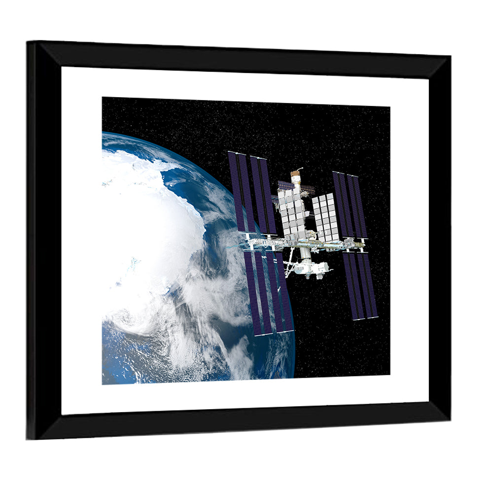 Iss Over Antarctica Wall Art