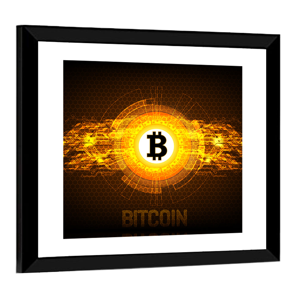 Futuristic Bitcoin Circuit Wall Art