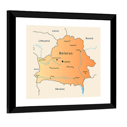 Belarus Cartographic Map Wall Art