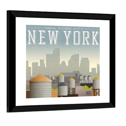 New York Rooftop Skyline Wall Art