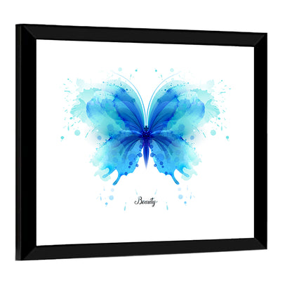 Translucent Blue Butterfly Wall Art